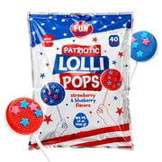 Patriotic Candy - 40 Count - 4th of July Lollipops Individually Wrapped
