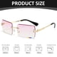 thumbnail image 2 of 3 pares de gafas de sol rectangulares sin montura, gafas tintadas sin marco, gafas rectangulares transparentes vintage Y2K para mujeres y hombres, 2 of 6
