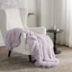 thumbnail image 5 of Manta Bedsure Fuzzy Sherpa de piel sintética, color lavanda, color morado, doble, 5 of 8