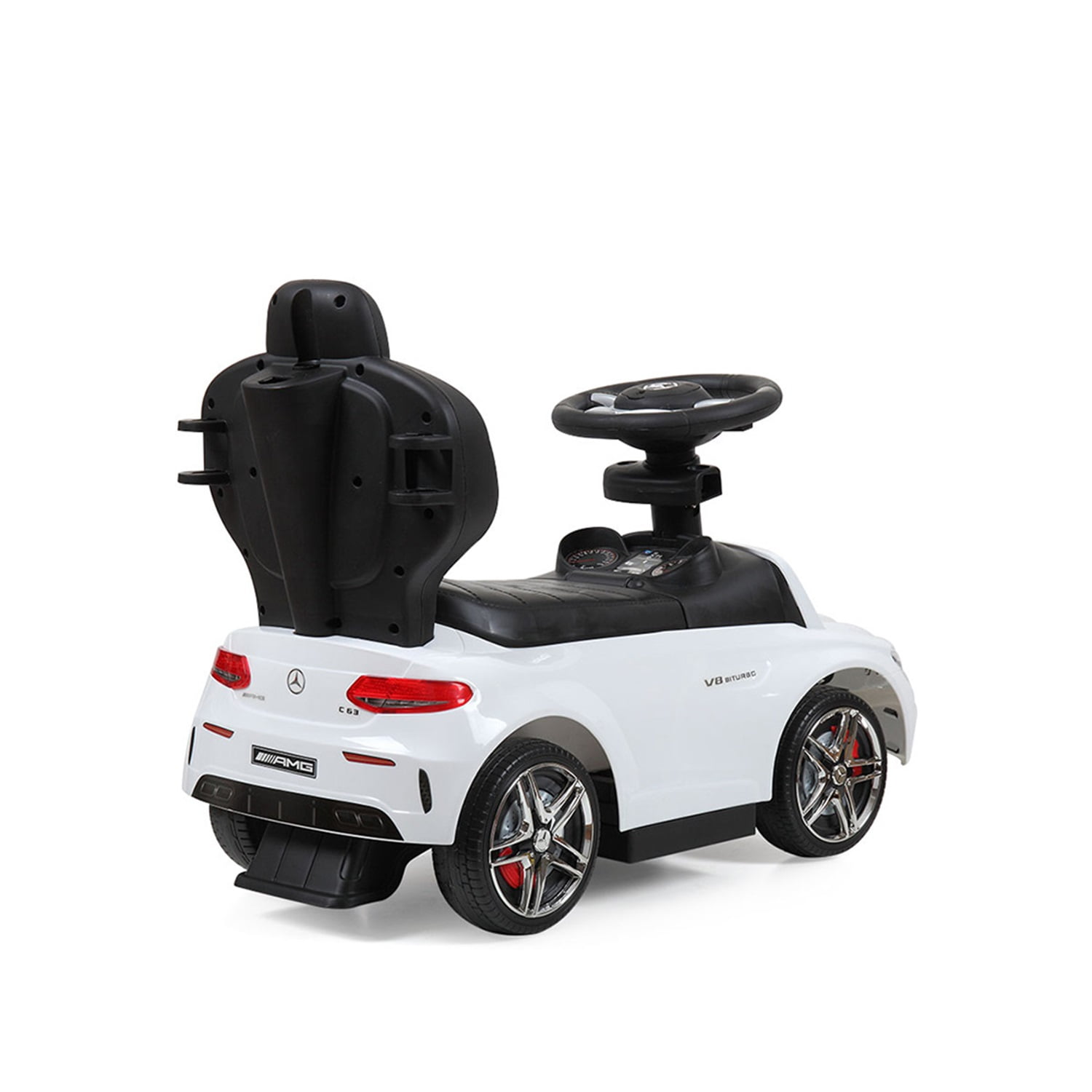 CIPACHO Kids Ride On Push Cars, Foot Operated Walker Stroller with Music, Horn, Multi Function Ride-On Stroller Push Car for Children Child, White