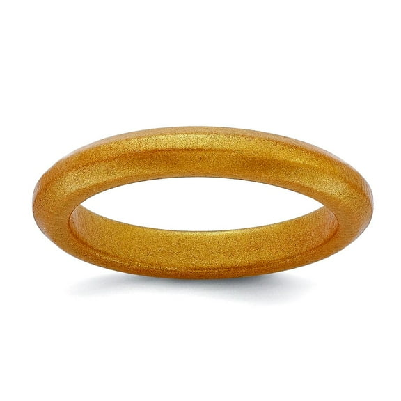 Silicone Metallic Gold 3mm Band Size 8 Ring for Women and Men