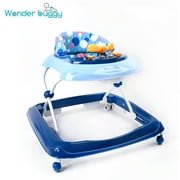 Wonder buggy Baby Walker Foldable Activity Walkers Helper with Adjustable Height, Baby Activity Walker with Removable Toy Tray (Blue)