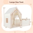 thumbnail image 3 of Gymax Kids Play Tent w/Playpen Yard Door Curtains Windows Star Lights for Boys Girls Beige, 3 of 10