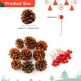 thumbnail image 4 of 54 Feet Christmas Garland Decoration Soft Greenery Garland with 33 Feet 100 LED String Light, 30 Red Berries and 9 Pine Cones for Home Holiday Party Christmas Outdoor or Indoor Decor, 4 of 7