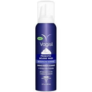 Vagisil Menopause Support Probiotic Mousse Wash, pH Balanced for Mature Microbiome, 24 Hour Freshness, Light Botanical Scent, Gentle Formula For Mature Skin, Sulfate-Free, 6 fl oz