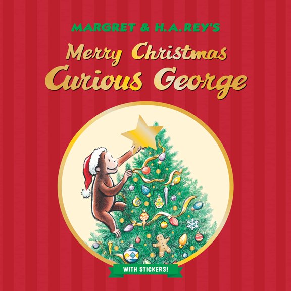 Pre-Owned Merry Christmas, Curious George with Stickers: A Christmas Holiday Book for Kids (Paperback) 1328695581 9781328695581