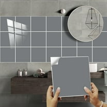 10 Pcs Peel and Stick Tile Wall Stickers Vinyl Backsplash Gray 5.9 x 5.9inch Waterproof Self Adhesive Decals Kitchen Bathroom DIY Decor