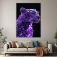 thumbnail image 6 of Mudket Framed Purple Crystal Leopard Canvas Wall Art, Glamorous Sparkly Animal Print Wall Decor, Ready to Hang - 12"L x 8"W, 6 of 10