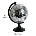 thumbnail image 3 of Yvsxxv 1 Silver Disco Ball Globe Figurines & Knick-Knacks Reflective Rotating Sparkle Globe for Office Desk, 3 of 7