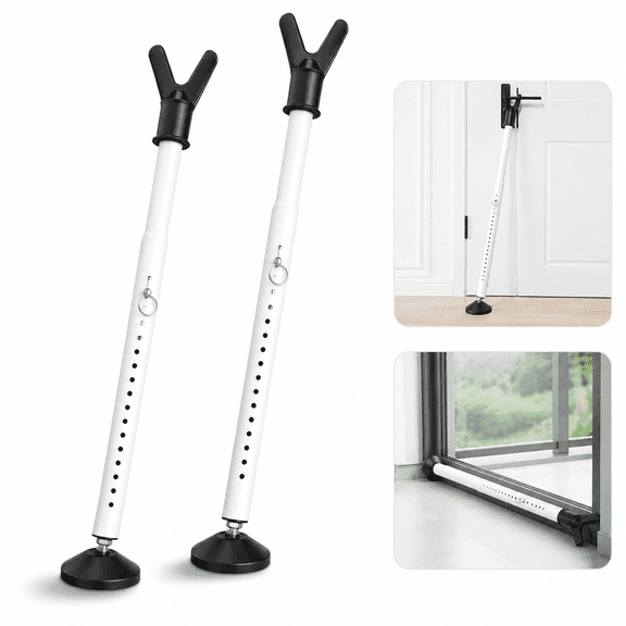 Sliding Door Security Bar - Adjustable Heavy Duty Door Stoppers Security Bar for Patio,Window,Hotel,Home,Front Door Apartment,2PC