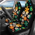 thumbnail image 2 of Uorisanigo Colorful Daisy Automotive Seat Cover Set 14 Pcs Car Headrest Cover Center Console Cover and Steering Wheel Cover Seat Belt Pads Cars Keychain Comfortable Elastic Fit for Car SUV, 2 of 6