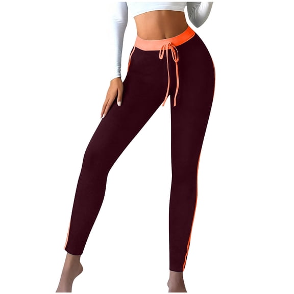 Hurxie Women's Joggers with Pockets Lightweight High Waisted Athletic Leggings Tapered Pants for Workout Yoga Running Gym Orange 2XL