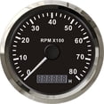 thumbnail image 2 of Boat Tachometer Engine Stainless Steel Bezel Hour Meter LCD Display With M16 M18 Sensor For Car Motorcycle 3k 4k 8k RPM ,Easy to Calibrate, 2 of 7