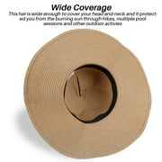 BCOOSS Summer Sun Hat for Women Wide Brim Sun Protection Women Straw Hat for Beach and Fishing, Khaki
