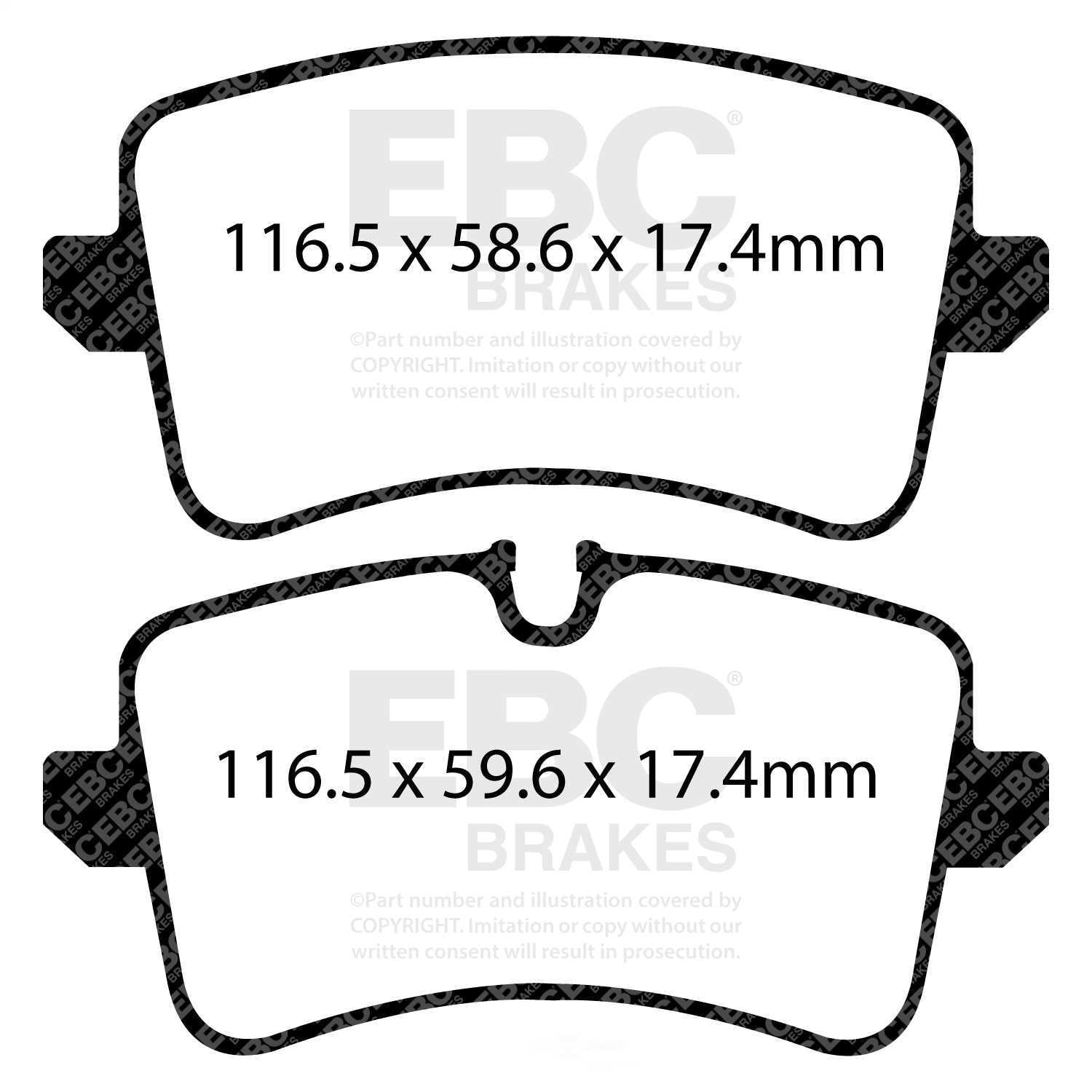 UD1547/ EBC OE Brake Pads Fits select: 2015-2022 PORSCHE MACAN, 2011-2018 AUDI A6
