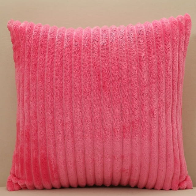 Nvzi 2 fundas de almohada de pelo mágico simple, clásicas y atemporales, fundas de almohada simples de color puro de 17,72 x 17,72 pulgadas (rojo rosa)