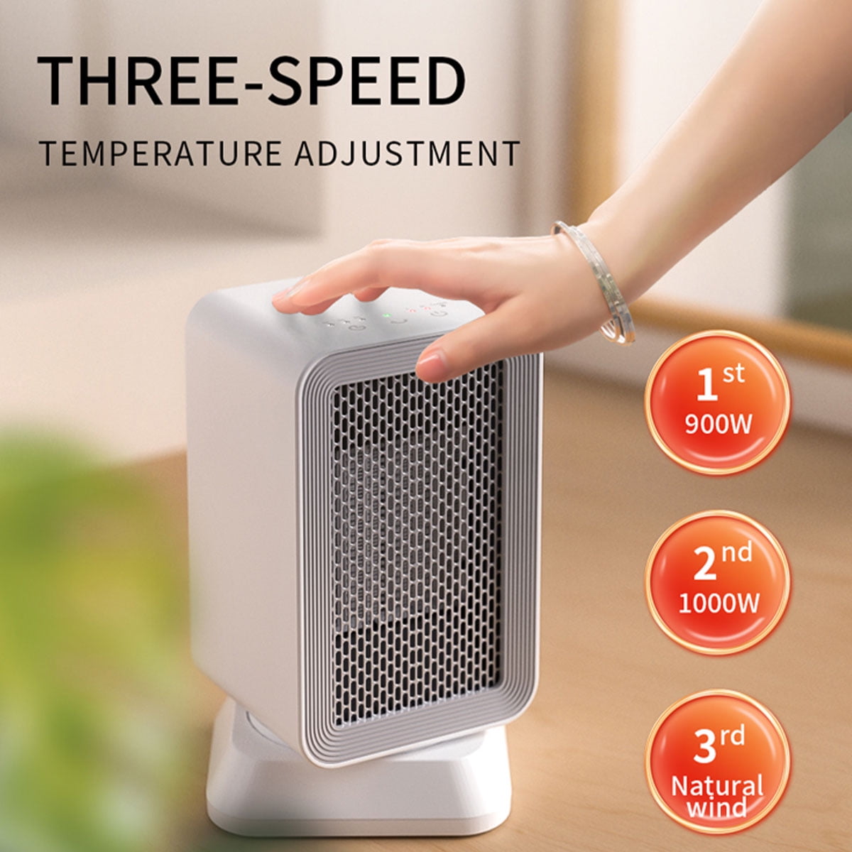 Hands DIY Space Heater Fan Heater Reusable Portable Electric Heater 1000W  Small Desktop Heater Mute Personal Heater Fast Heating PTC Ceramic Heater 3  Modes for Home Bedroom Office Desk - Walmart.com