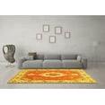thumbnail image 3 of Ahgly Company Machine Washable Indoor Square Medallion Yellow Traditional Area Rugs, 6' Square, 3 of 4