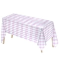 thumbnail image 3 of Pcapzz Vinyl PVC Tablecloth Rectangle Picnic Tablecloth Waterproof Oil-Proof 100% Plaid Plastic Reusable Large Table Covers for Dining,Picnic,Outdoor,137×220cm,Pink, 3 of 11