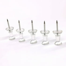 Pen + Gear Push Pins in Clamshell, Clear Plastic Head, Steel Point, 100 per Pack