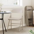 thumbnail image 3 of Qinaqin 4 Pack All-Steel Folding Chairs con Backrest Resistente Metálico Plegable cm de Profundidadining Chair Set Alturaold Up to 350 LBS Beige Portátil para Adults Indoor y Outdoor Events, 3 of 7
