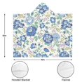 thumbnail image 3 of Wearable Blanket,Pioneer Flower Floral Print Pattern Hooded Wearable Flannel Blanket for Adults & Teens,Winter Poncho Shawl Wrap Cape Cozy Anti-Pill,50"x60", 3 of 5