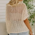 thumbnail image 5 of Womens Y2K Crochet Fishnet Long Sleeve Top Off the Shoulder Jumper Going Out Oversized Knitted Sweater Cover Up Lightweight Baggy Hollow Out Pullover Tops Knitwear, 5 of 6
