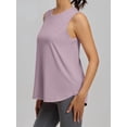 thumbnail image 4 of Womens Workout Tank Tops Back Pleat Loose Fit Sleeveless Yoga Athletic Shirt Soft Cooling Gym Tops Gray Cherry Pink S, 4 of 6