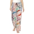 thumbnail image 2 of Lsque Passport Stamp Print Women's Pajama Pants, Lounge Pant - Comfortable Home Wear,Elastic Waistband, Stylish Design-X-Large, 2 of 9