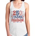 thumbnail image 2 of Smartprints 250 Years of Freedom Women's Racerback Tank Graphic Tee White, Cotton, S, 2 of 4