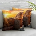 thumbnail image 3 of Orinice Cross Stone Wall Sunset Graphic Decorative Cushion Throw Pillow Cover for Home Sofa, Square Pillow Case 1PC 22x22in, 3 of 5