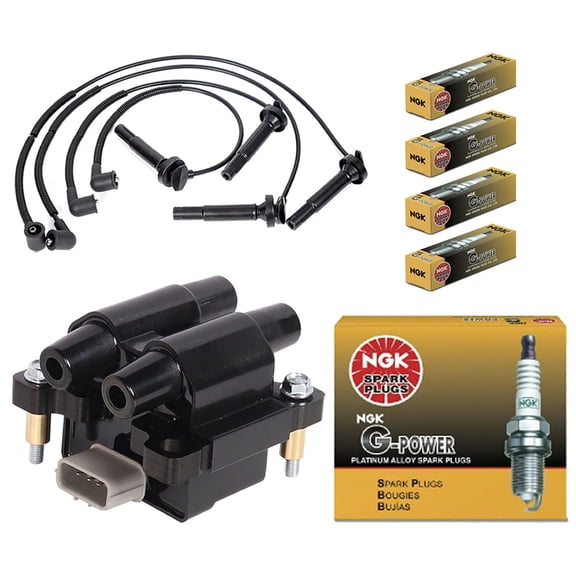 Set of 1 ISA Ignition Coil & 1 Wire Set & 4 platinum Spark Plug for 2009-2011 Subaru Impreza Forester H4 2.5L Replacement For UF625,NGK 7090
