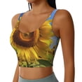 thumbnail image 2 of Gukieu Sky Golden Sunflower Field A Print Women's Sports Vest, Low-neck U-shaped Removable Pad Sports Bra for Yoga, Exercise, Dance-XX-Large, 2 of 8