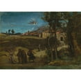 thumbnail image 2 of Jean-Baptiste-Camille Corot 24x18 Black Ornate Framed Double Matted Museum Art Print Titled: Study for ‘The Destruction of Sodom’ (1843), 2 of 5