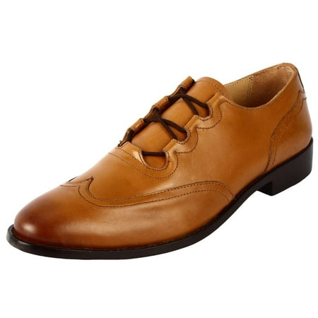 

LIBERTYZENO Men Leather Oxford Dress Shoes Formal Shoes Tan