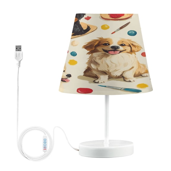 BZSMCE Table Lamp Creative Dogs with Drawing Brush Simple Pattern Night Light