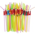 thumbnail image 1 of Popote con paraguas decorativo popote flexible PP 5 x 24 cm 50 piezas para cócteles fiestas playeras y luau, 1 of 8