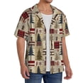 thumbnail image 2 of Balery Rustic Plaid Forest Lodge Camisa Casual de Manga Corta con Botones para Hombre, Texturizada, Estilo Cubano, para Playa, Verano-4X-Large, 2 of 5