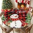 thumbnail image 5 of Christmas Tree Elk Snowflake Fitted Round Tablecloths Table Covers 45"-54",Waterproof Table Cloth for Kitchen Holiday Party Tables Decor, 5 of 9
