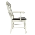 thumbnail image 4 of Coastal Dining Chairs Set of 2 - Armchairs, Antique White & Chestnut Brown Wood, 4 of 5