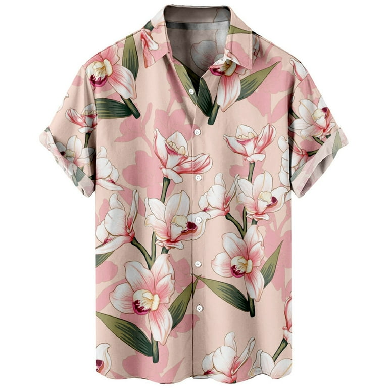CBGELRT Mens Shirts Classic Silk Button up Shirts for Men Floral