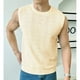 thumbnail image 1 of pstuiky Camiseta sin mangas para hombre, Blusa sin mangas con cuello redondo y aberturas para hombre, estilo informal, de color liso, sin mangas Chaleco de hombre xxl, 1 of 8