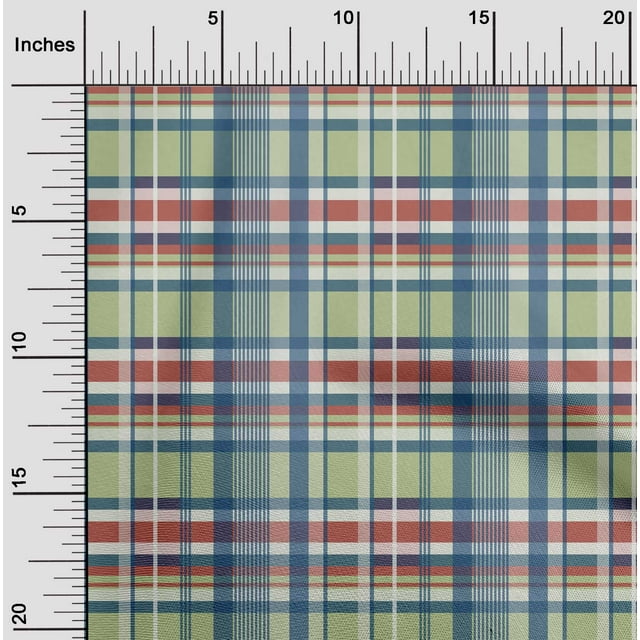 oneOone Viscose Chiffon Fabric Madras Check Print Fabric BTY 42 Inch Wide