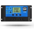 thumbnail image 1 of Controlador de carga solar, 20A 12V/24V PWM Controlador de panel solar Configuración automática Pantalla LCD ajustable(20A), 1 of 5