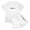V28-White, variant on WhouRiu Boys Girls Athletic Outfits Kids Unisex Short Sleeve Letter Graphic Tees And Shorts Sets