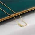 thumbnail image 4 of Cadena simple de plata de ley S925 bañada en oro de 18 quilates con forma de cruz y ondas de agua, cadena de clavícula múltiple con cuerpo lateral, 4 of 5