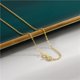 thumbnail image 2 of Cadena simple de plata de ley S925 bañada en oro de 18 quilates con forma de cruz y ondas de agua, cadena de clavícula múltiple con cuerpo lateral, 2 of 5