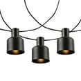 thumbnail image 4 of SAFAVIEH Adaner 10-Light G40 Black Plastic Outdoor String Light with Black Shade, 4 of 7