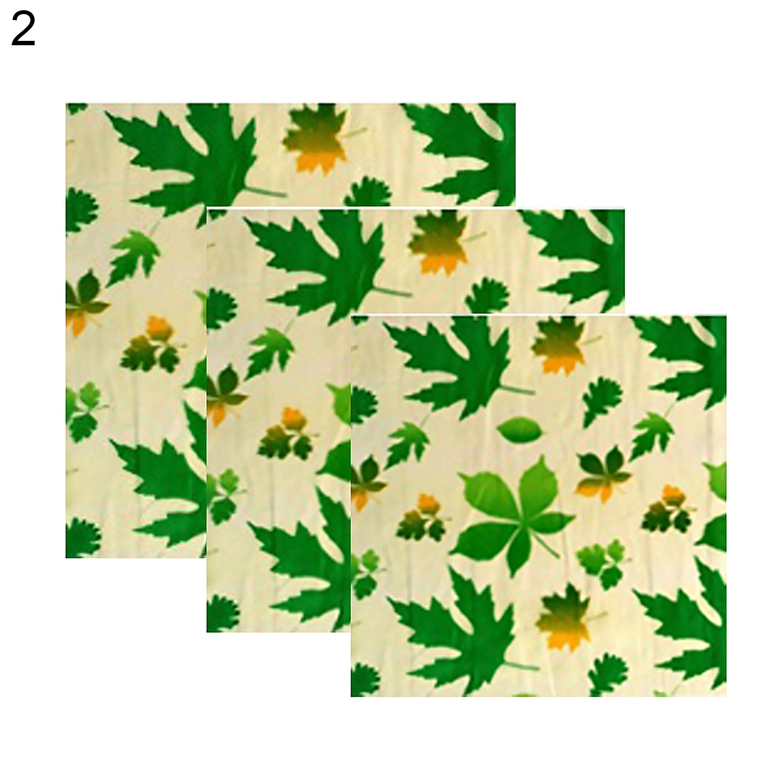 Yoone 3Pcs Bee Wax Cloth Leaves Fruit Print Reusable Beewax Bread Meals Food Storage Wrappers
