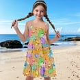 thumbnail image 6 of Uourmeti Kids Rabbit Dresses Girls Cute Sundress for Summer Spaghetti Strap Tiered Swing Midi Dress Size 9-10t Girls Soft A Line Cami Dresses for Party Beach School, 6 of 6